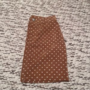 Brown skirt with hearts